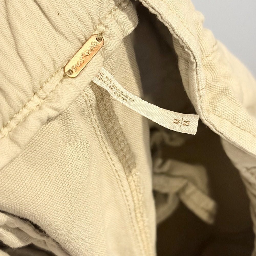 Free People Women's Margate Pleated Paperbag Waist Trouser Pants Beige Size M - Picture 6 of 8